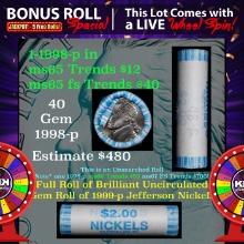 CRAZY Nickel Wheel Buy THIS 1998-p solid  BU Jefferson 5c roll & get 1-5 BU rolls FREE WOW