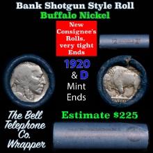 Buffalo Nickel Shotgun Roll in Old Bank Style 'Bell Telephone' Wrapper 1920 & d Mint Ends