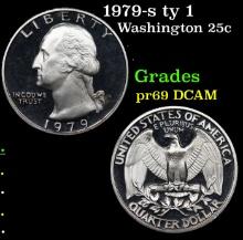 Proof 1979-s ty 1 Washington Quarter 25c Grades GEM++ Proof Deep Cameo