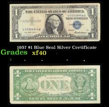 1957 $1 Blue Seal Silver Certificate Grades xf