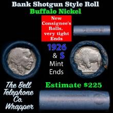 Buffalo Nickel Shotgun Roll in Old Bank Style 'Bell Telephone' Wrapper 1926 & s Mint Ends