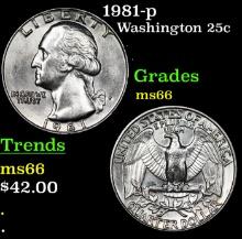 1981-p Washington Quarter 25c Grades GEM+ Unc