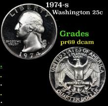 Proof 1974-s Washington Quarter 25c Grades GEM++ Proof Deep Cameo