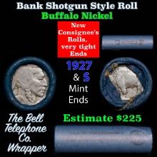 Buffalo Nickel Shotgun Roll in Old Bank Style 'Bell Telephone' Wrapper 1927 & s Mint Ends