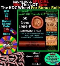 INSANITY The CRAZY Penny Wheel 1000s won so far, WIN this 1964-p BU RED roll get 1-10 FREE