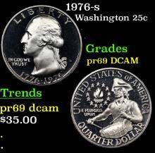 Proof 1976-s Washington Quarter 25c Grades GEM++ Proof Deep Cameo