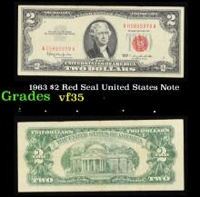 1963 $2 Red Seal United States Note Grades vf++