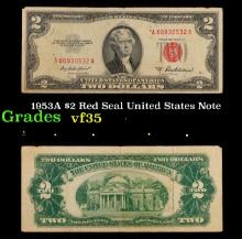 1953A $2 Red Seal United States Note Grades vf++