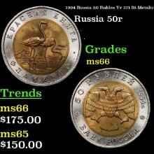 1994 Russia 50 Rubles Y# 371 Grades GEM+ Unc