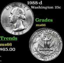 1988-d Washington Quarter 25c Grades GEM+ Unc