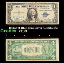 1935C $1 Blue Seal Silver Certificate Grades vf++