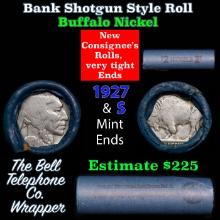 Buffalo Nickel Shotgun Roll in Old Bank Style 'Bell Telephone' Wrapper 1927 & s Mint Ends