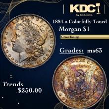 1884-o Morgan Dollar Colorfully Toned 1 Grades Select Unc