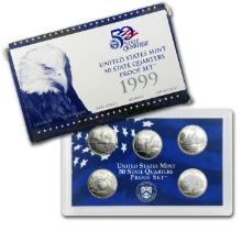 1999 United States Mint Proof Quarters 5 pc set No Outer Box