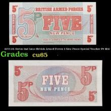 1972 6th Series 2nd Issue British Armed Forces 5 New Pence Special Voucher P# M47 Grades Gem CU