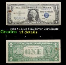 1957 $1 Blue Seal Silver Certificate Grades vf details