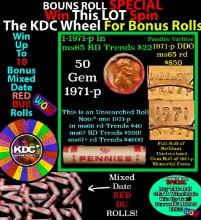 CRAZY Penny Wheel Buy THIS 1971-p solid Red BU Lincoln 1c roll & get 1-10 BU Red rolls FREE WOW