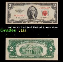 1953A $2 Red Seal United States Note Grades vf++