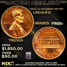 Proof ***Auction Highlight*** 1970-s Lg Date Lincoln Cent Near Top Pop! 1c Graded pr69+ By SEGS (fc)