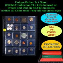 Unique Father & 2 Sons US ONLY Collection,The kids focused on Proofs and Dad on SILVER business stri