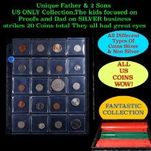 Unique Father & 2 Sons US ONLY Collection,The kids focused on Proofs and Dad on SILVER business stri