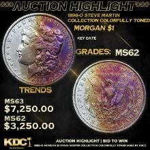 ***Auction Highlight*** 1896-o Morgan Dollar Steve Martin Collection Colorfully Toned $1 Graded Sele