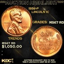 ***Auction Highlight*** 1956-p Lincoln Cent 1c Graded GEM++ Unc RD By USCG (fc)