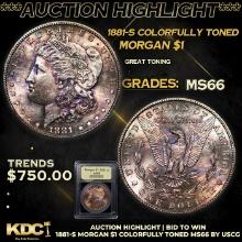 ***Auction Highlight*** 1881-s Morgan Dollar Colorfully Toned 1 Graded GEM+ Unc By USCG (fc)