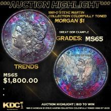 ***Auction Highlight*** 1881-o Morgan Dollar Steve Martin Collection Colorfully Toned $1 Graded GEM