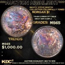 ***Auction Highlight*** 1883-cc Morgan Dollar Steve Martin Collection Colorfully Toned $1 Graded GEM