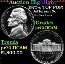Proof ***Auction Highlight*** 1975-s Jefferson Nickel TOP POP! 5c Graded pr69 dcam BY SEGS (fc)