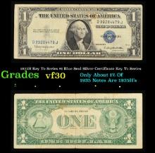 1935H Key To Series $1 Blue Seal Silver Certificate Key To Series Grades vf++