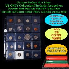 Unique Father & 2 Sons US ONLY Collection,The kids focused on Proofs and Dad on SILVER business stri