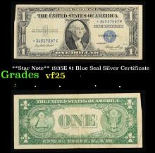 **Star Note** 1935E $1 Blue Seal Silver Certificate Grades vf+