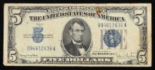 1934D $5 Blue Seal Silver Certificate Grades vf++