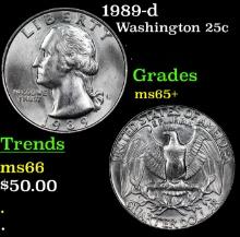 1989-d Washington Quarter 25c Grades GEM+ Unc