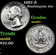 1987-d Washington Quarter 25c Grades GEM+ Unc