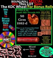 CRAZY Penny Wheel Buy THIS 1982-d solid Red BU Lincoln 1c roll & get 1-10 BU Red rolls FREE WOW