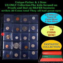 Unique Father & 2 Sons US ONLY Collection,The kids focused on Proofs and Dad on SILVER business stri