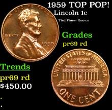 Proof 1959 Lincoln Cent TOP POP! 1c Graded pr69 rd BY SEGS