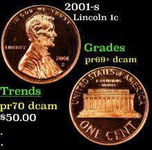 Proof 2001-s Lincoln Cent 1c Grades GEM++ Proof Deep Cameo