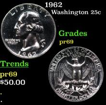 1962 Proof Washington Quarter 25c Graded pr69