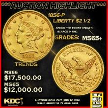 ***Major Highlight*** 1856-p Gold Liberty Quarter Eagle $2 1/2 ms65+ SEGS (fc)