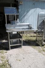 Stainless 4' Left Hand Soil Table with Dish Rack