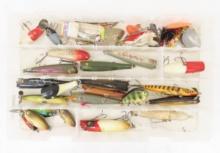 Vintage wood darter & other fishing lures