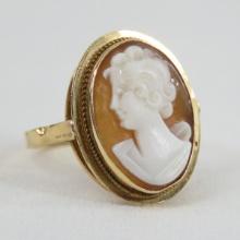 Antique 14k Gold Cameo ring size 6 1/2, 3g