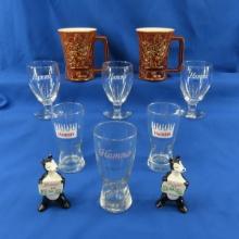 Hamm's Bear S&P shakers, Krug Klub mugs, glasses