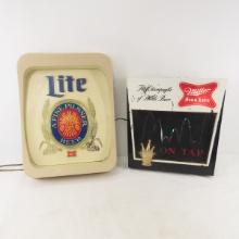 Miller & Miller Lite lighted beer signs