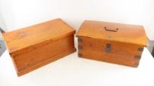 2 Antique wood boxes, 1 missing hinges