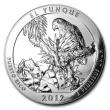 2012 satin finish U.S. 5oz silver El Yunque National Park America the Beautiful quarter